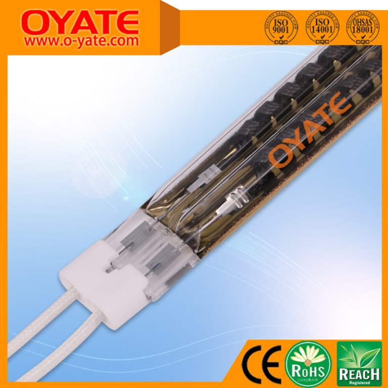 Double tube twin half gold plated carbon fiber heat lamp